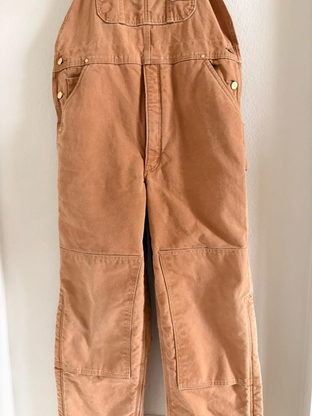 Vintage CARHARTT R02 BRN Heavy Duty Quilt-Lined Duck Bib Overalls Size 38x32